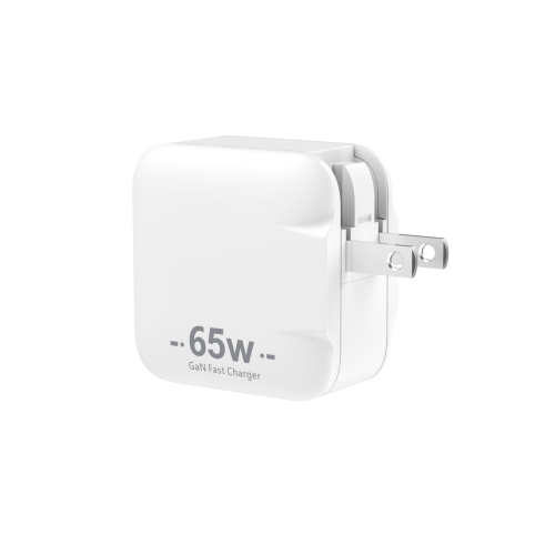 GaN Charger 65W American Plug with 2 Ports White Color